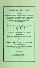 Annual reports of the Town of East Kingston, New Hampshire 1953_cover