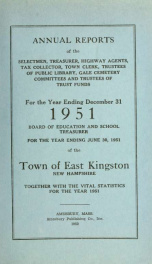 Annual reports of the Town of East Kingston, New Hampshire 1951_cover