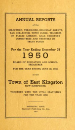 Annual reports of the Town of East Kingston, New Hampshire 1950_cover