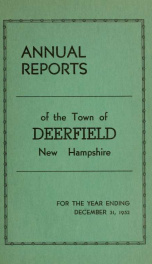 Annual reports of the Town of Deerfield, New Hampshire 1952_cover