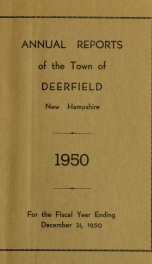 Annual reports of the Town of Deerfield, New Hampshire 1950_cover