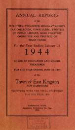 Annual reports of the Town of East Kingston, New Hampshire 1944_cover