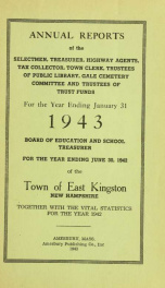 Annual reports of the Town of East Kingston, New Hampshire 1943_cover