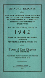 Annual reports of the Town of East Kingston, New Hampshire 1942_cover