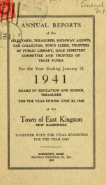 Annual reports of the Town of East Kingston, New Hampshire 1941_cover