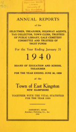 Annual reports of the Town of East Kingston, New Hampshire 1940_cover