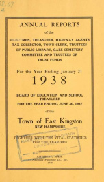 Annual reports of the Town of East Kingston, New Hampshire 1938_cover