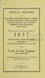 Annual reports of the Town of East Kingston, New Hampshire 1937_cover