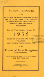 Annual reports of the Town of East Kingston, New Hampshire 1936_cover