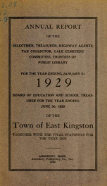 Annual reports of the Town of East Kingston, New Hampshire 1929_cover