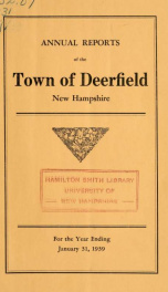 Annual reports of the Town of Deerfield, New Hampshire 1939_cover