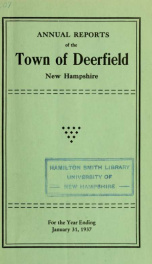 Annual reports of the Town of Deerfield, New Hampshire 1937_cover