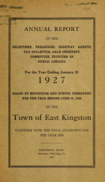 Annual reports of the Town of East Kingston, New Hampshire 1927_cover