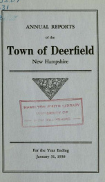 Annual reports of the Town of Deerfield, New Hampshire 1938_cover