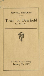 Annual reports of the Town of Deerfield, New Hampshire 1929_cover