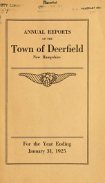 Annual reports of the Town of Deerfield, New Hampshire 1925_cover