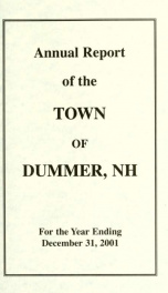 Annual report of the Town of Dummer, N.H. 2001_cover