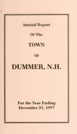 Annual report of the Town of Dummer, N.H. 1997_cover