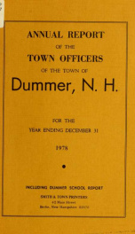 Annual report of the Town of Dummer, N.H. 1978_cover