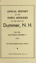 Annual report of the Town of Dummer, N.H. 1977_cover