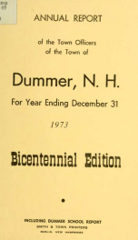 Annual report of the Town of Dummer, N.H. 1973_cover