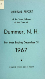 Annual report of the Town of Dummer, N.H. 1967_cover