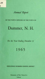 Annual report of the Town of Dummer, N.H. 1965_cover