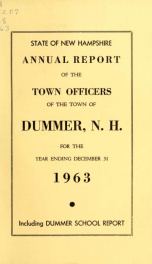 Annual report of the Town of Dummer, N.H. 1963_cover