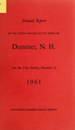 Annual report of the Town of Dummer, N.H. 1961_cover