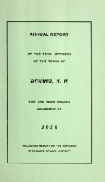 Annual report of the Town of Dummer, N.H. 1956_cover