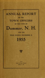 Annual report of the Town of Dummer, N.H. 1955_cover