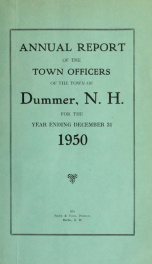 Annual report of the Town of Dummer, N.H. 1950_cover