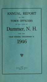 Annual report of the Town of Dummer, N.H. 1946_cover