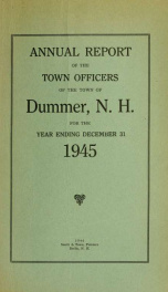 Annual report of the Town of Dummer, N.H. 1945_cover