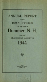 Annual report of the Town of Dummer, N.H. 1944_cover