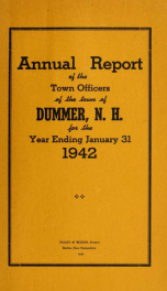 Annual report of the Town of Dummer, N.H. 1942_cover