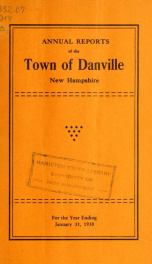Annual reports of the Town of Danville, New Hampshire 1938_cover