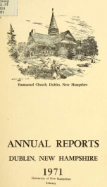 Annual reports of the Town of Dublin, New Hampshire 1971_cover