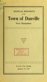 Annual reports of the Town of Danville, New Hampshire 1935_cover