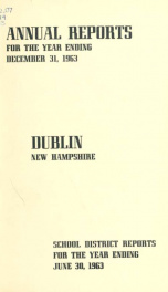 Annual reports of the Town of Dublin, New Hampshire 1963_cover