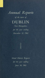 Annual reports of the Town of Dublin, New Hampshire 1961_cover