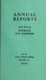 Annual reports of the Town of Dublin, New Hampshire 1959_cover