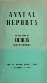 Annual reports of the Town of Dublin, New Hampshire 1954_cover