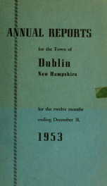 Annual reports of the Town of Dublin, New Hampshire 1953_cover