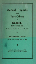 Annual reports of the Town of Dublin, New Hampshire 1951_cover