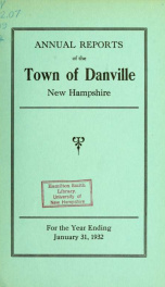 Annual reports of the Town of Danville, New Hampshire 1932_cover
