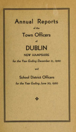 Annual reports of the Town of Dublin, New Hampshire 1950_cover