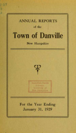 Annual reports of the Town of Danville, New Hampshire 1929_cover