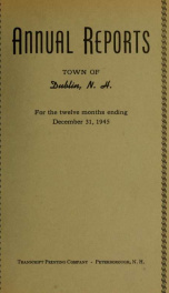 Annual reports of the Town of Dublin, New Hampshire 1945_cover
