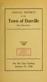 Annual reports of the Town of Danville, New Hampshire 1926_cover